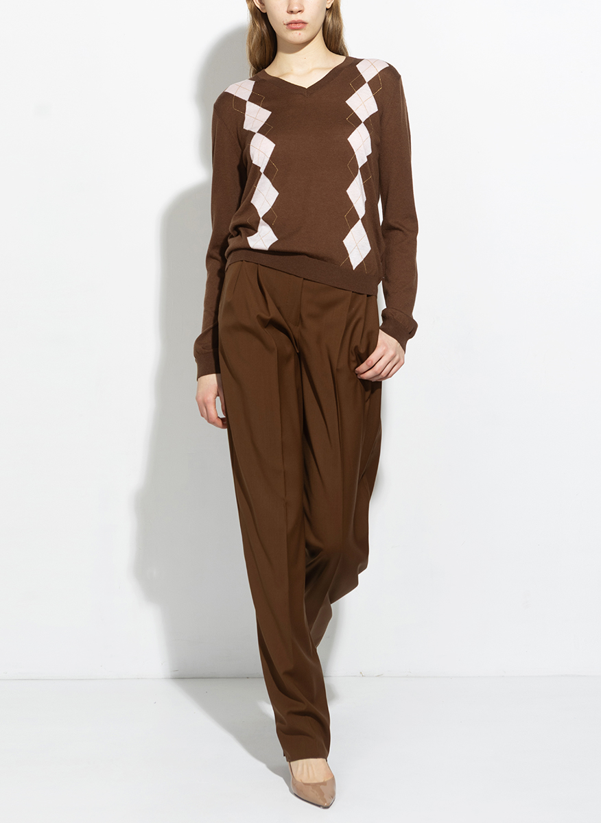 Панталон от фина вълна с колан Max Mara Studio Mstbacio