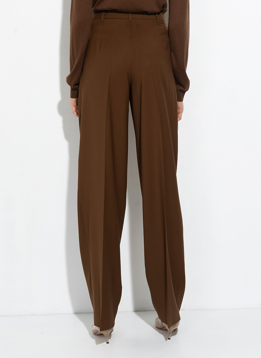 Панталон от фина вълна с колан Max Mara Studio Mstbacio