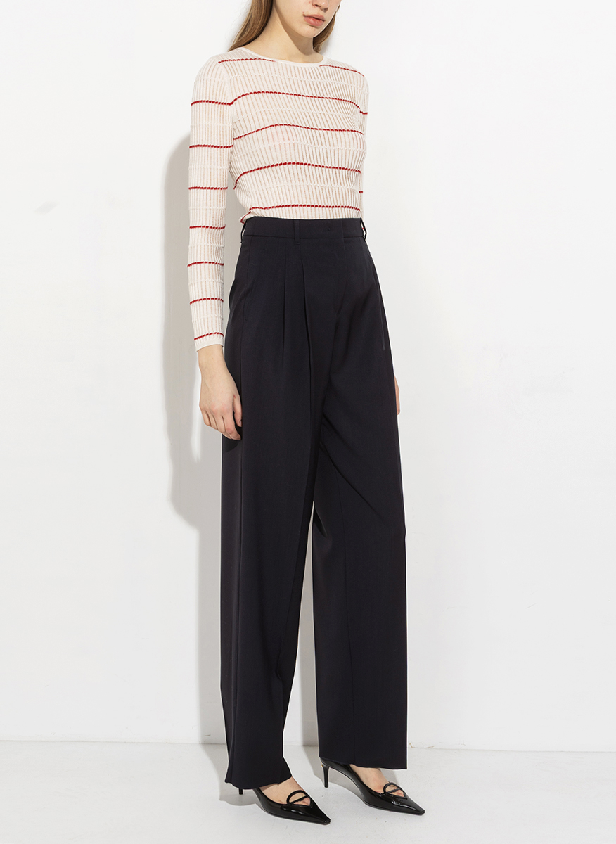 Панталон от фина вълна с колан Max Mara Studio Mstbacio
