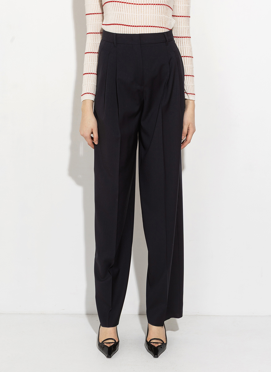 Панталон от фина вълна с колан Max Mara Studio Mstbacio