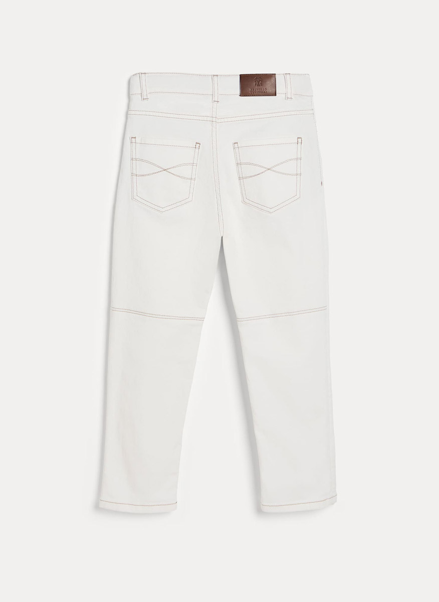 Деним с контрастни детайли Brunello Cucinelli Kids 6