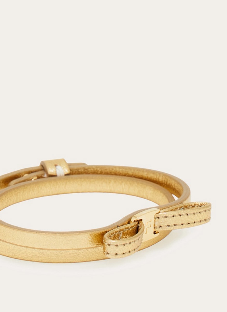 Кожена гривна с метален ефект Ferragamo