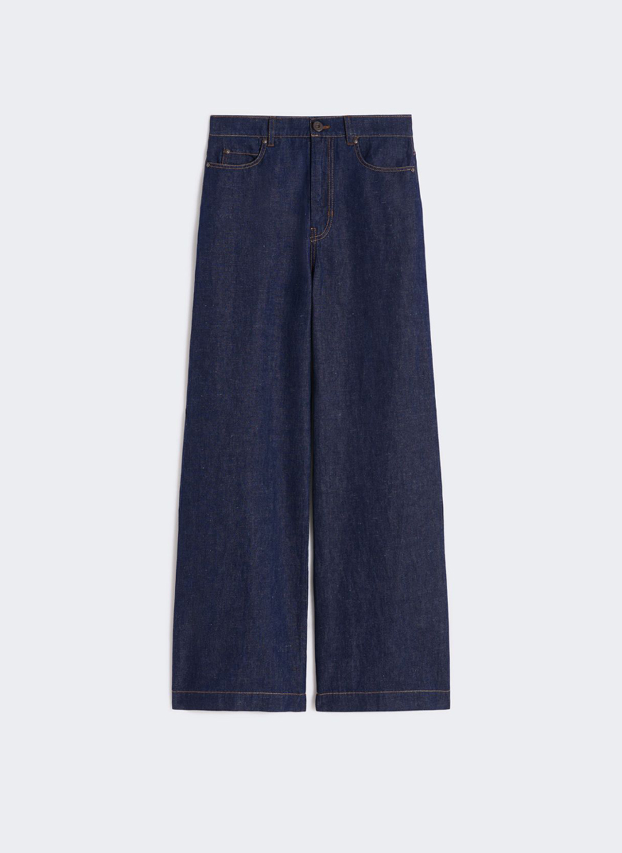 Разкроен деним с лен Weekend Max Mara Wkdlatino