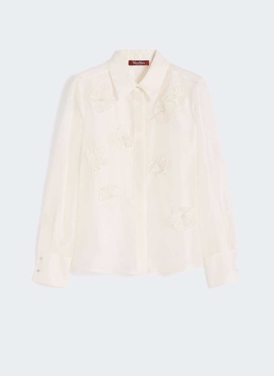 Риза от органза с флорални елементи Max Mara Studio Mseagi