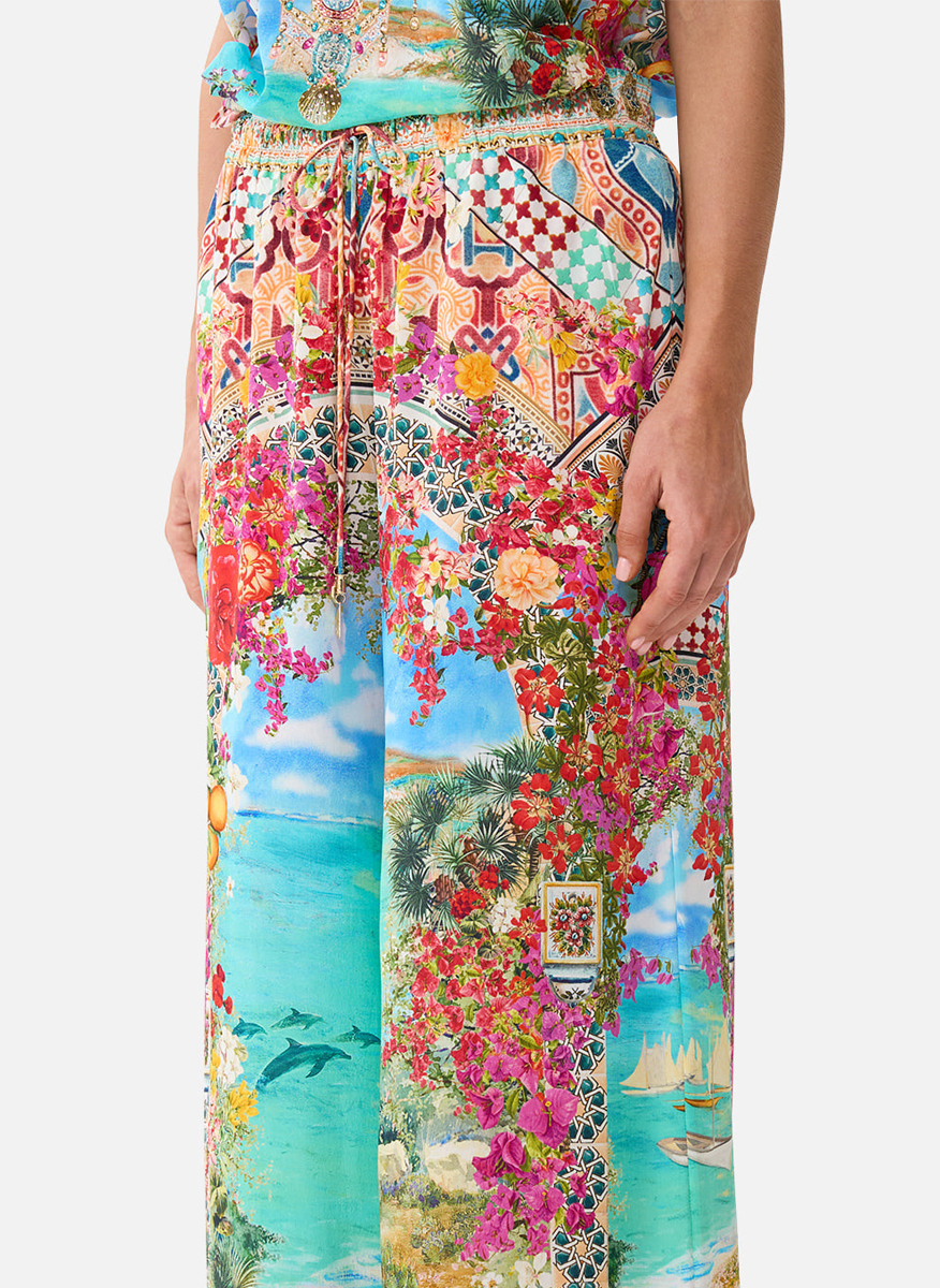 Camilla 'Meet me in mallorca' straight leg trousers