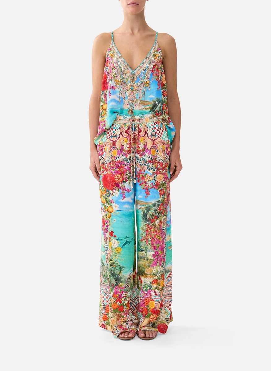 Camilla 'Meet me in mallorca' straight leg trousers