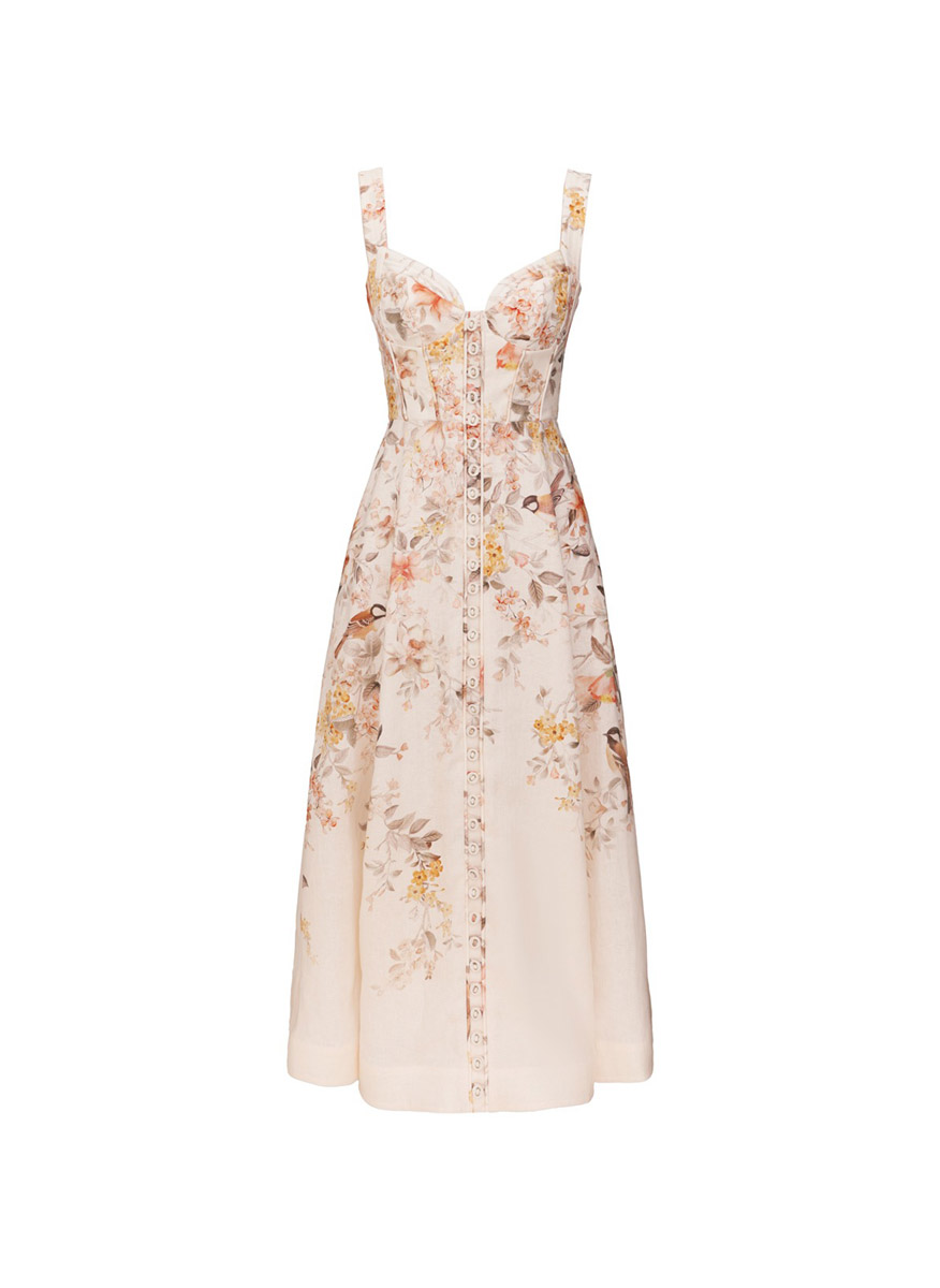Zimmermann `Luna Buttoned Picnic` Midi dress