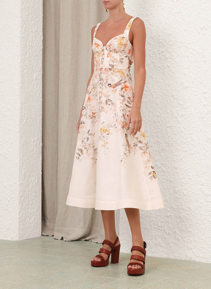 Zimmermann `Luna Buttoned Picnic` Midi dress