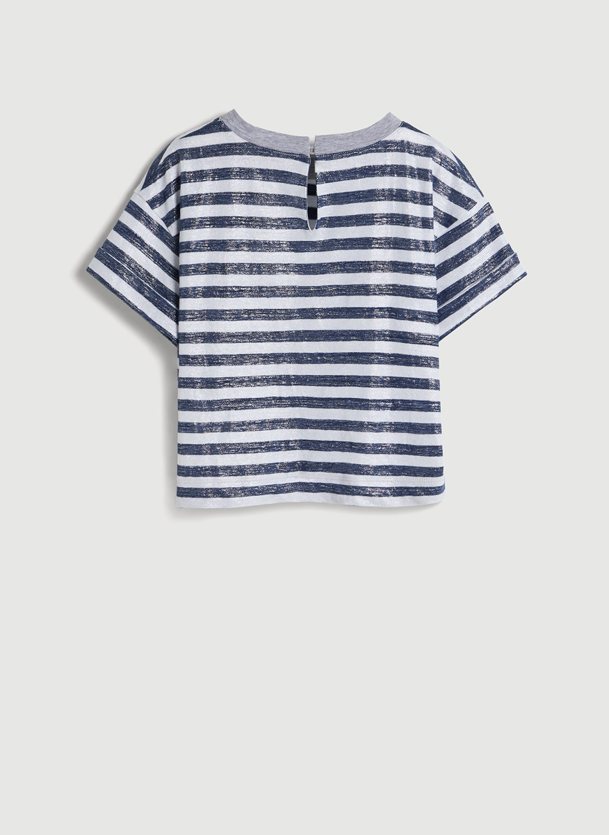 Тишърт от лен с монили Brunello Cucinelli Kids 8-10
