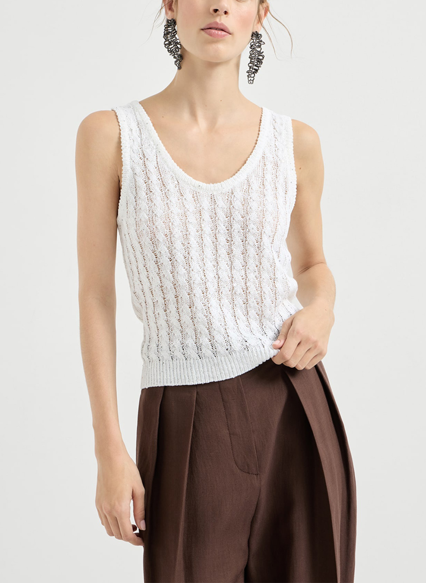Brunello Cucinelli sequined linen top