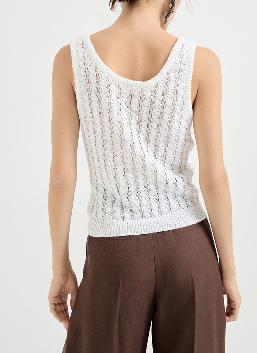 Brunello Cucinelli sequined linen top