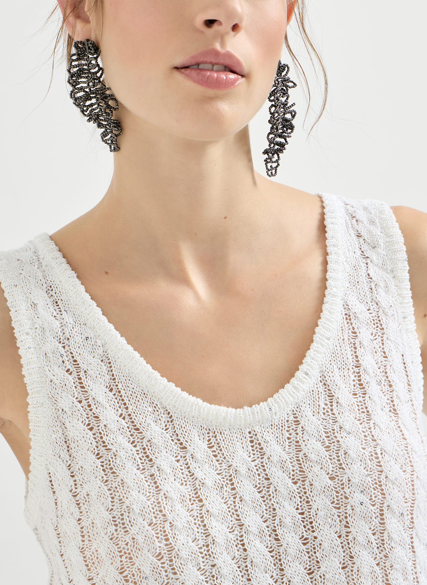Brunello Cucinelli sequined linen top