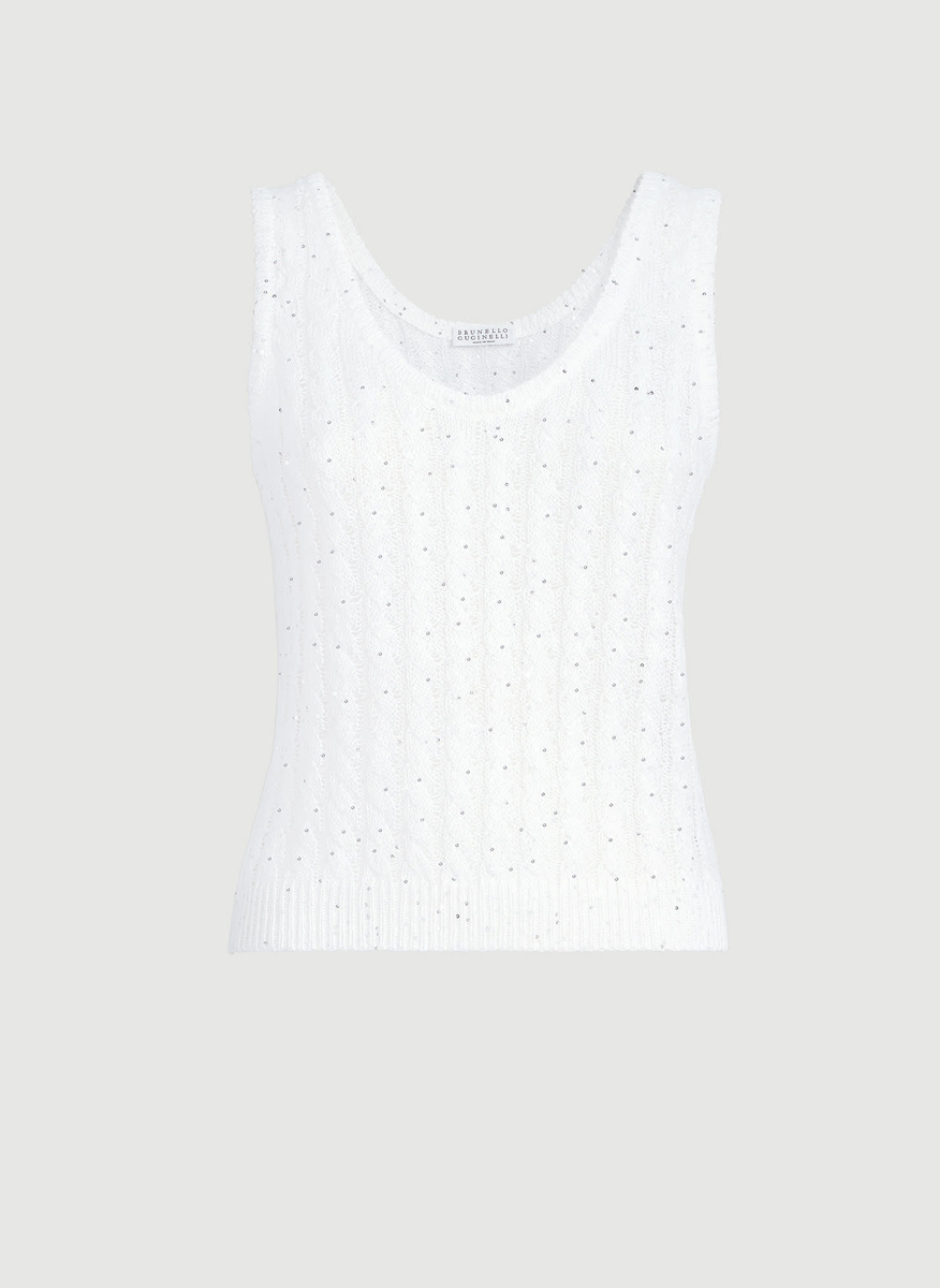 Brunello Cucinelli sequined linen top