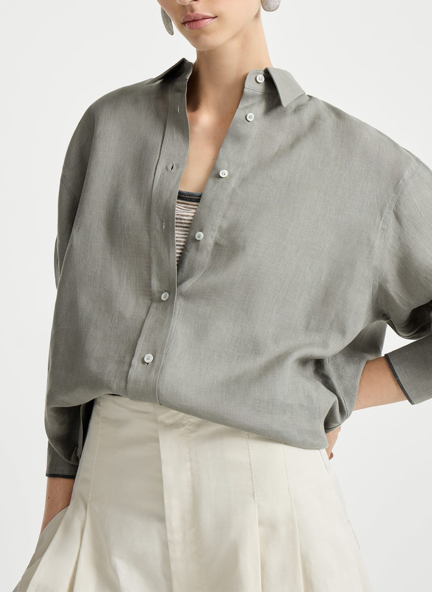 Brunello Cucinelli 100% linen shirt
