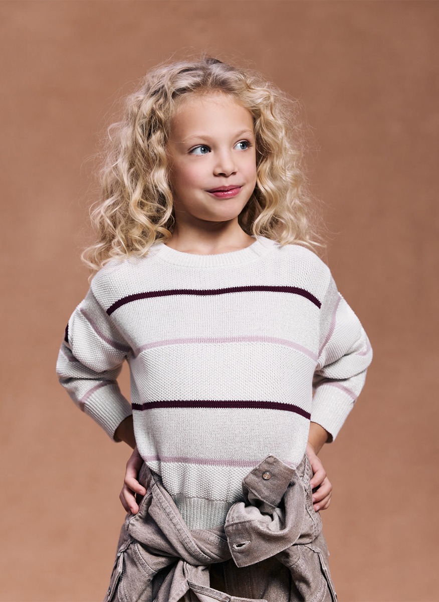 Brunello Cucinelli Kids 8 striped sweater with lurex