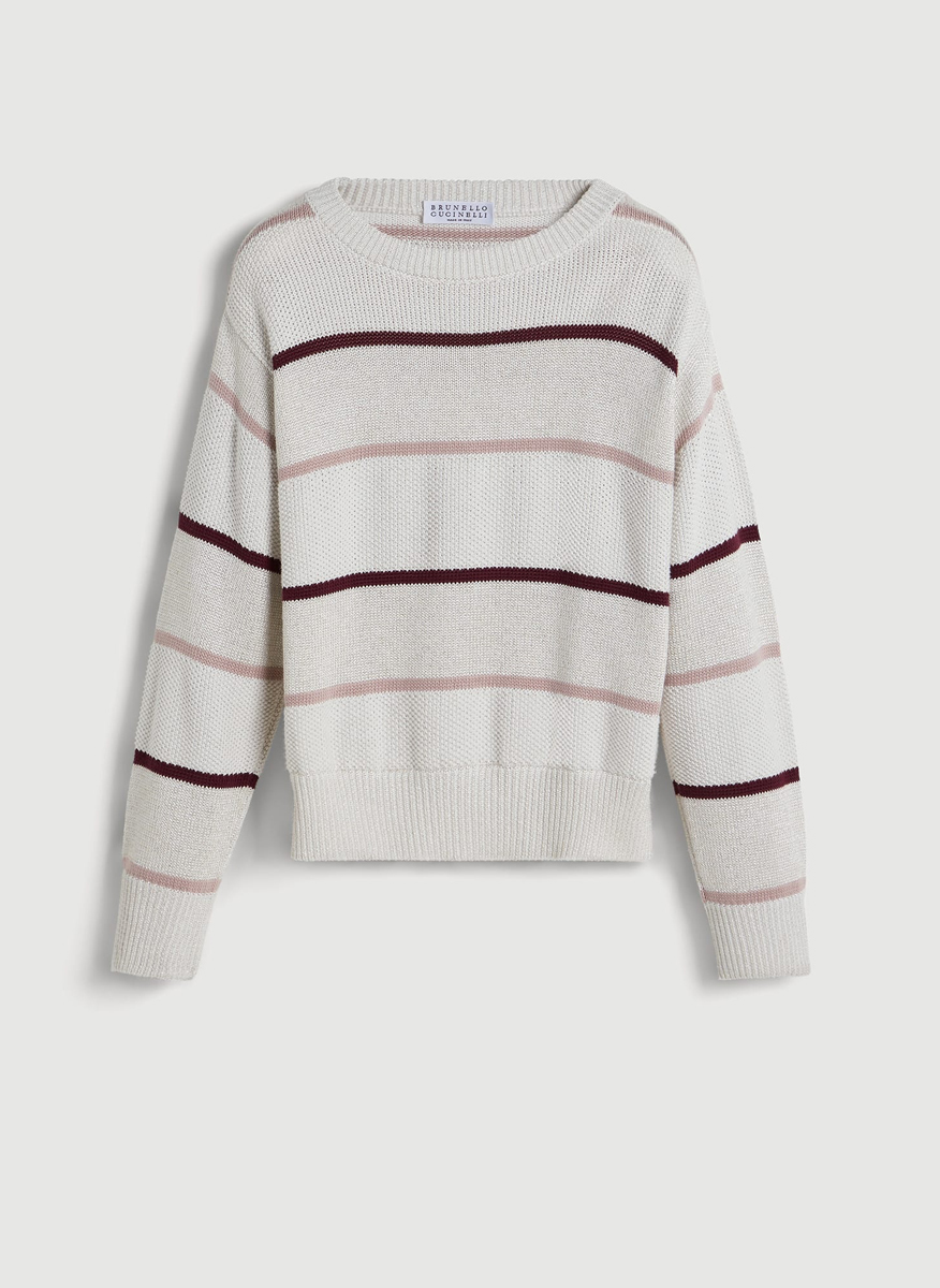 Brunello Cucinelli Kids 8 striped sweater with lurex