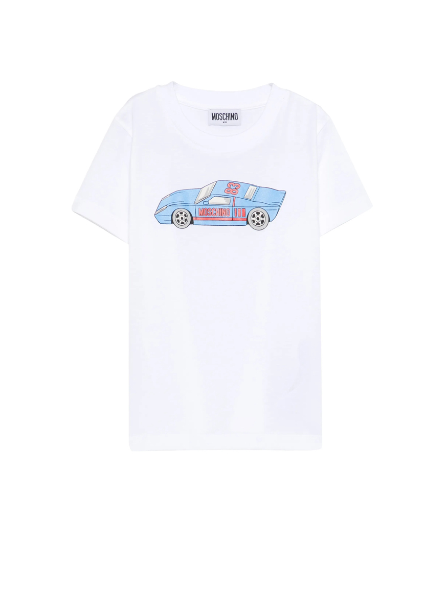 Тишърт с принт 'Car' Moschino Kids