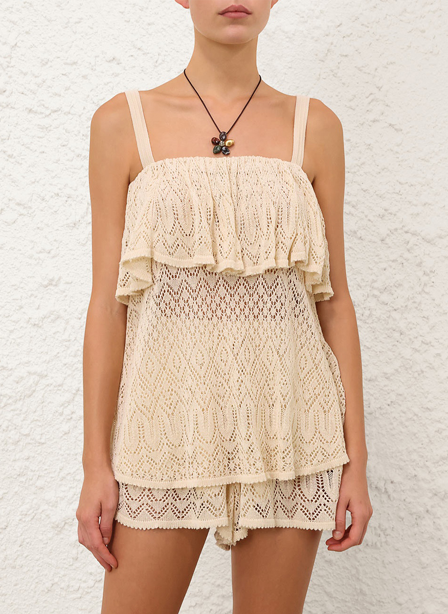 Zimmermann 'Mahon Lace' fine knit top