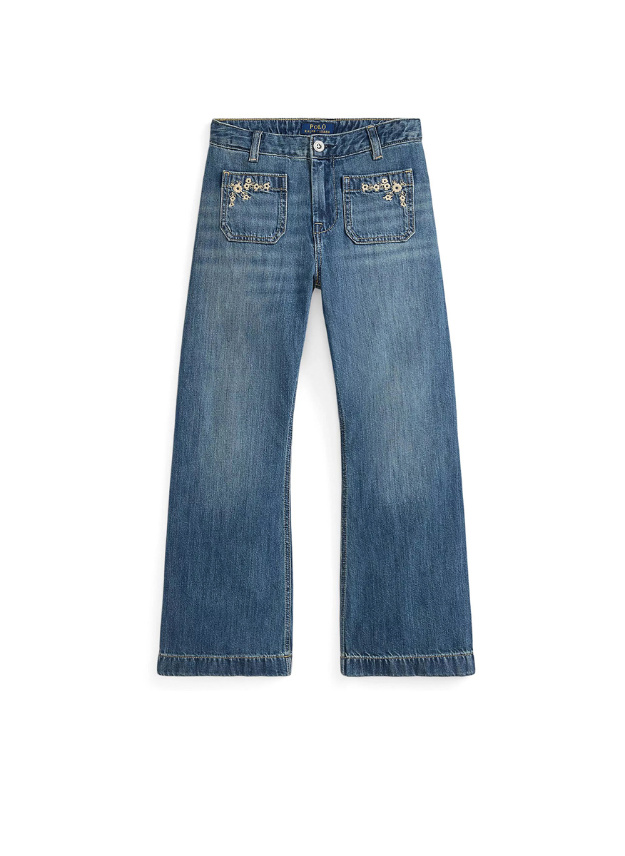 Деним с бродерия Ralph Lauren Kids 7-16
