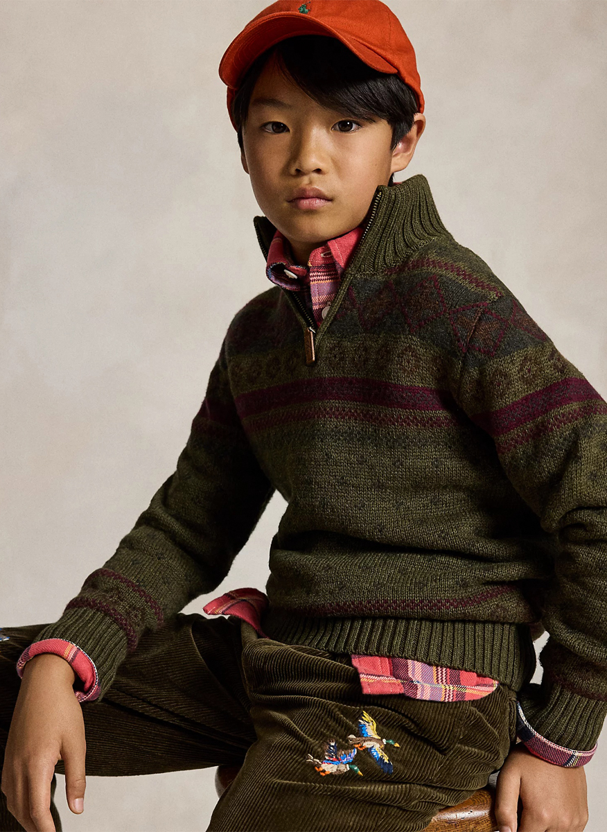 Пуловер с вълна и кашмир 'Fair Isle' Ralph Lauren Kids 6-14