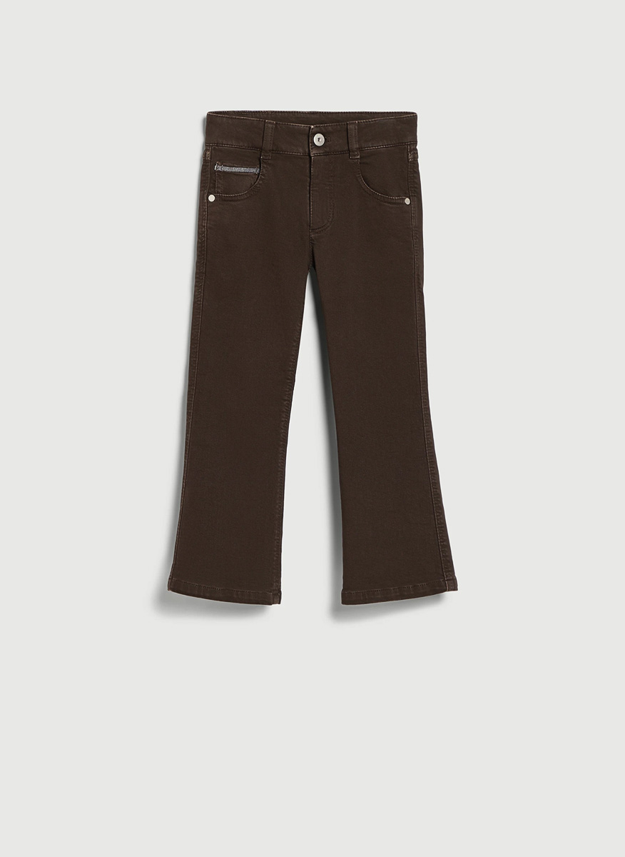 Разкроен деним с монили Brunello Cucinelli Kids 4-6