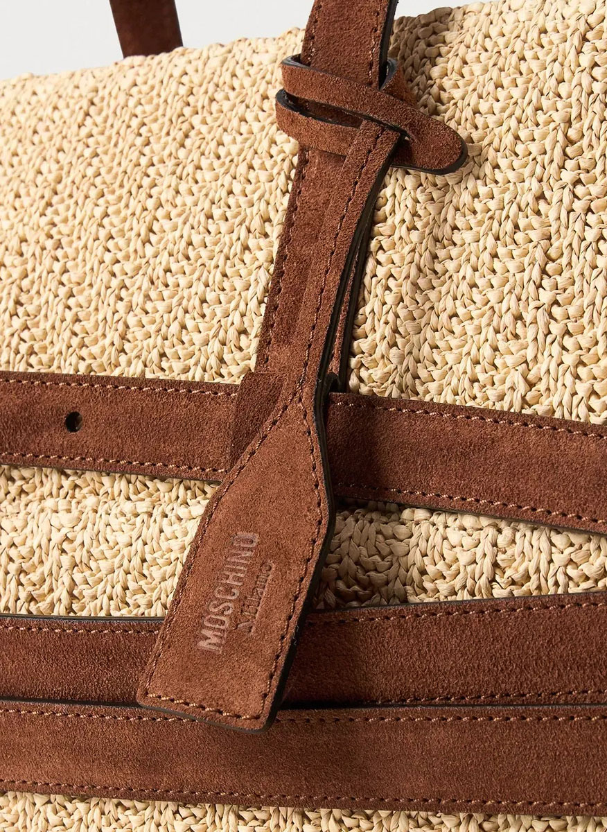 Moschino 'Tie Me' tote bag with suede detail