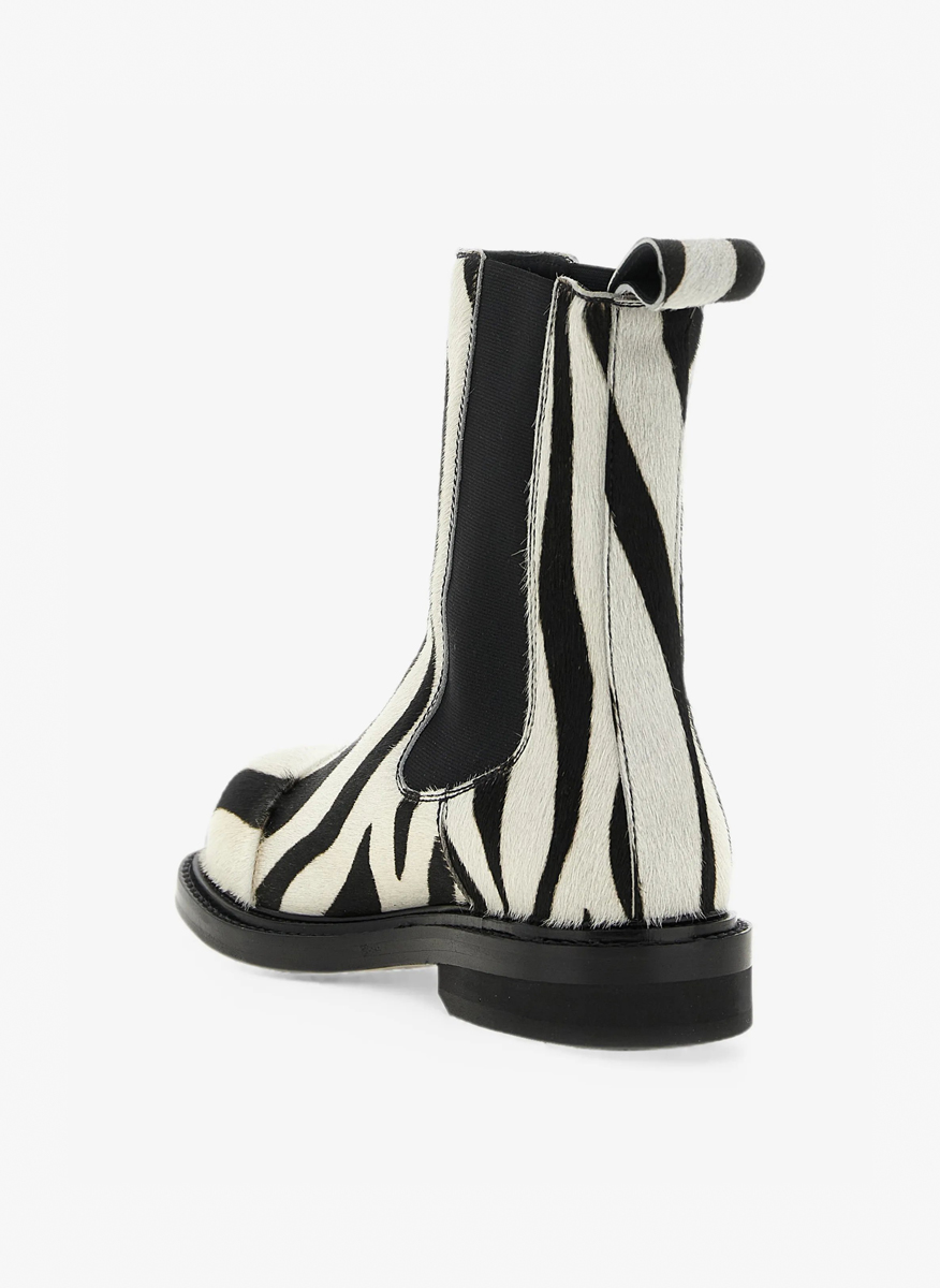 Moschino 'Chelsea Zebra' ankle boots