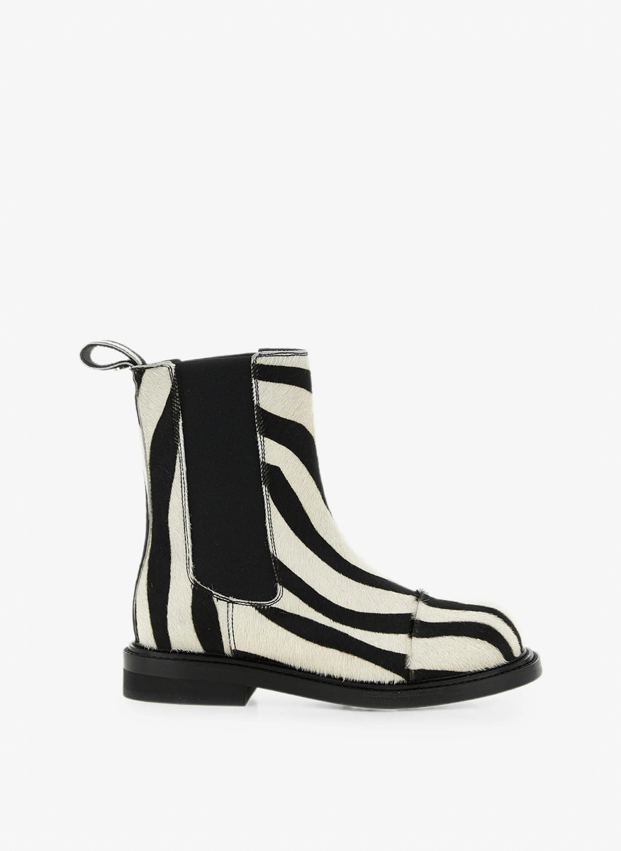 Moschino 'Chelsea Zebra' ankle boots