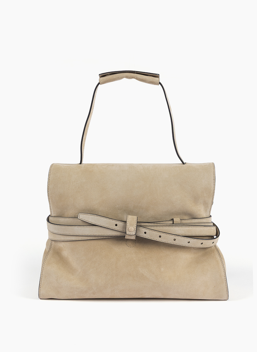 Велурена чанта 'Tie Me Handbag' Moschino 