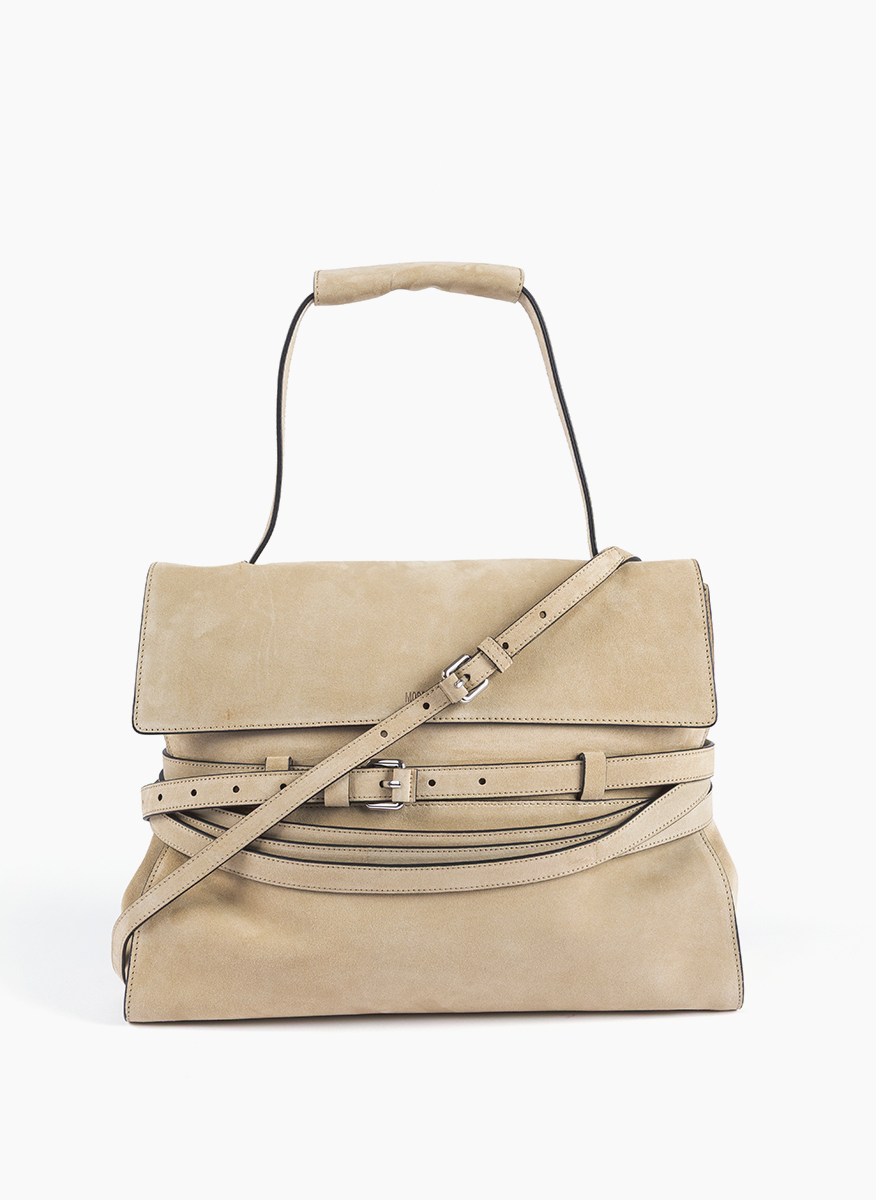 Велурена чанта 'Tie Me Handbag' Moschino 