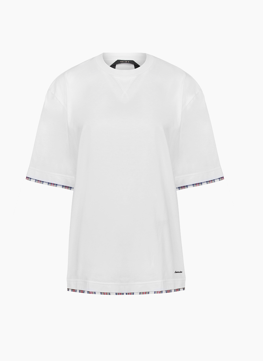No21 T-shirt with plaid motif