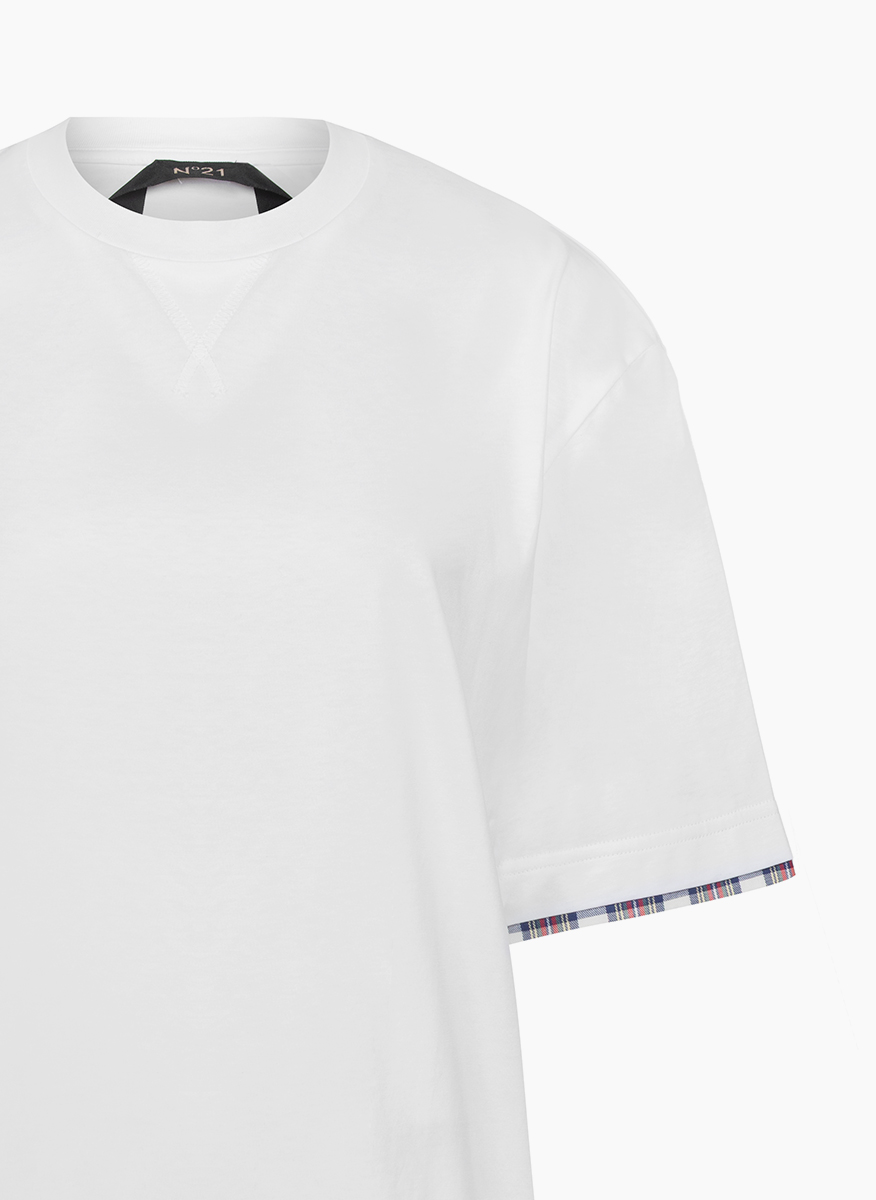 No21 T-shirt with plaid motif