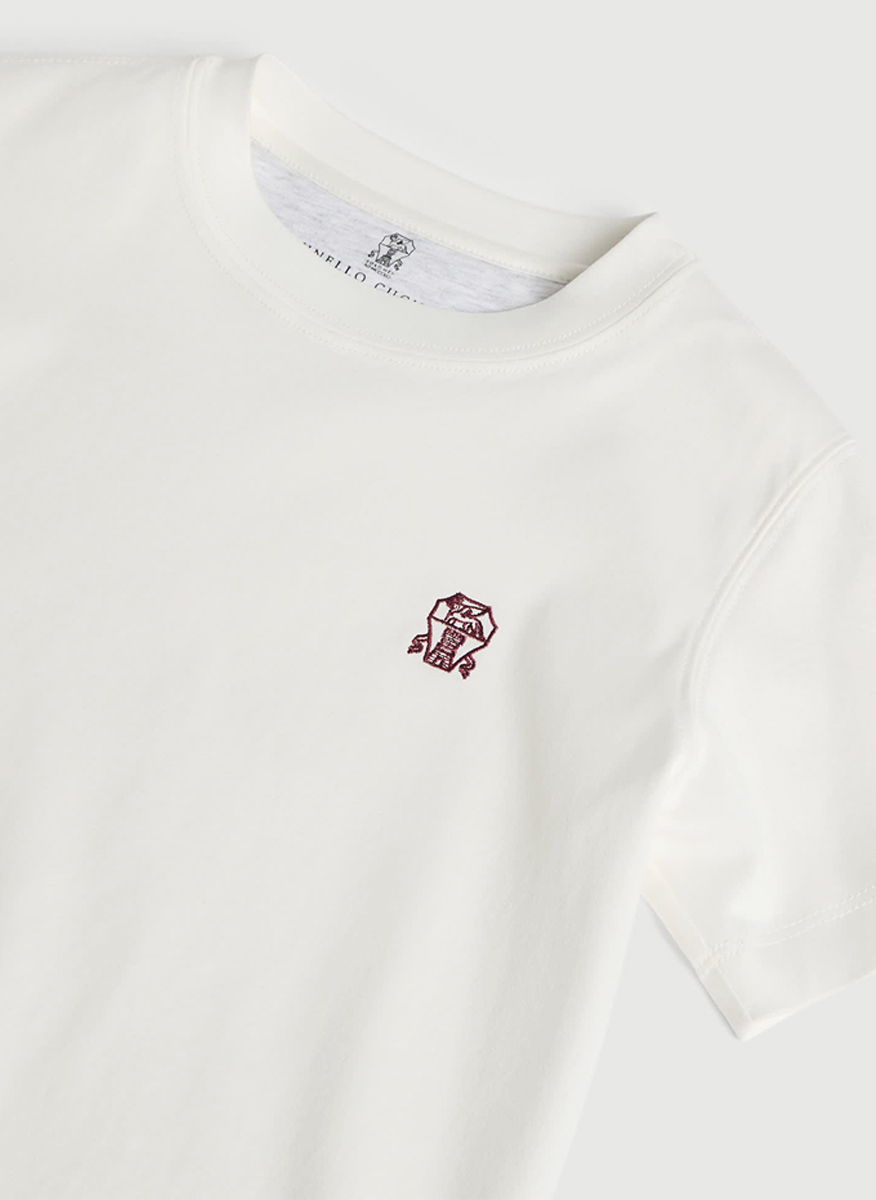Тишърт с бродерия Brunello Cucinelli Kids 4-6