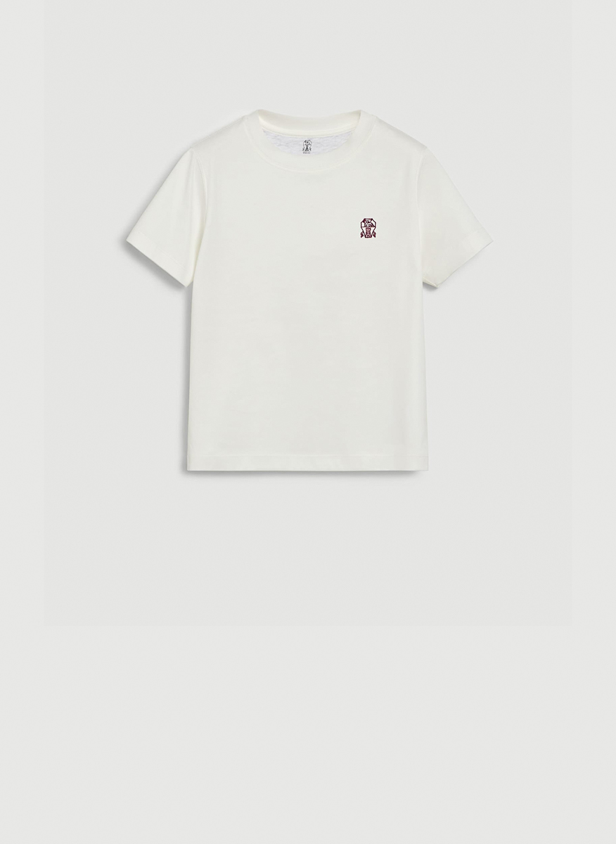 Тишърт с бродерия Brunello Cucinelli Kids 4-6