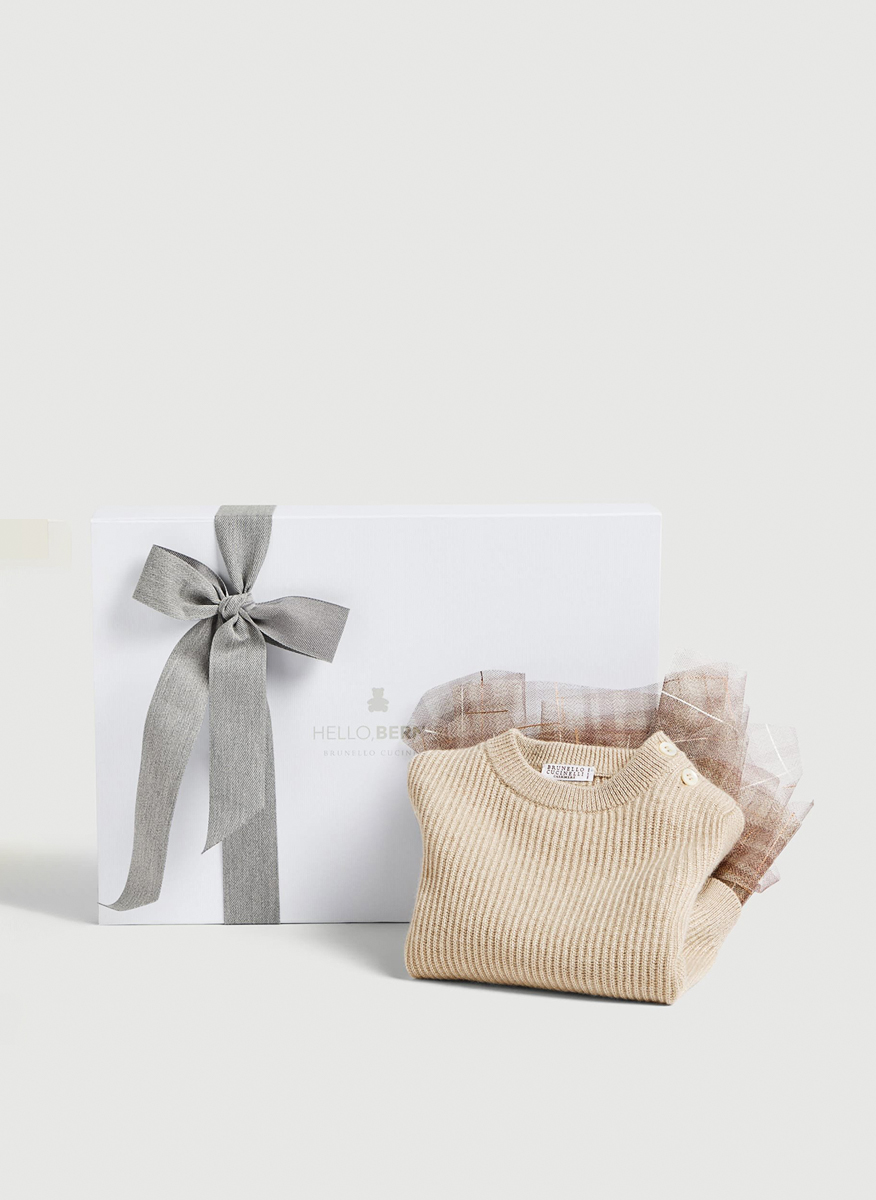 Рокля от кашмир 'Sparkling notes' Brunello Cucinelli Kids 36M