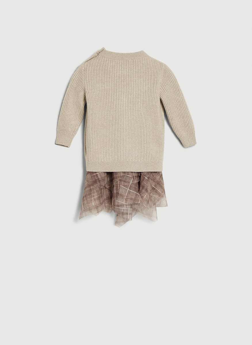 Рокля от кашмир 'Sparkling notes' Brunello Cucinelli Kids 36M