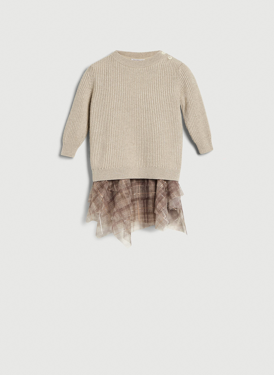 Рокля от кашмир 'Sparkling notes' Brunello Cucinelli Kids 36M