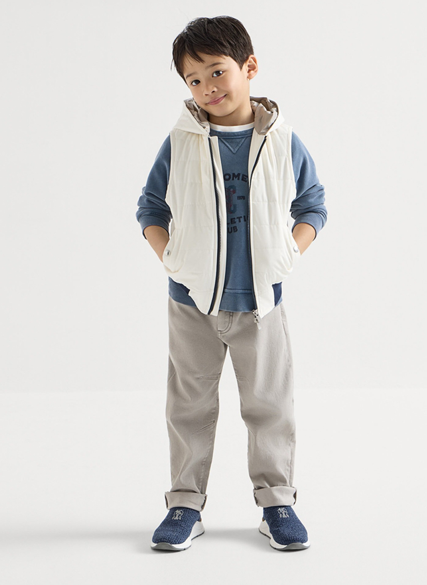 Деним с контрастни детайли Brunello Cucinelli Kids 6