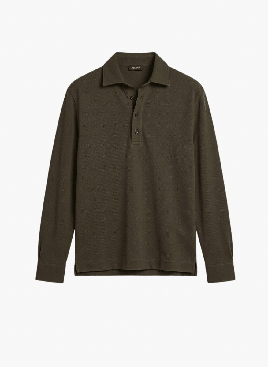 Zegna sophisticated poloshirt in silk blend