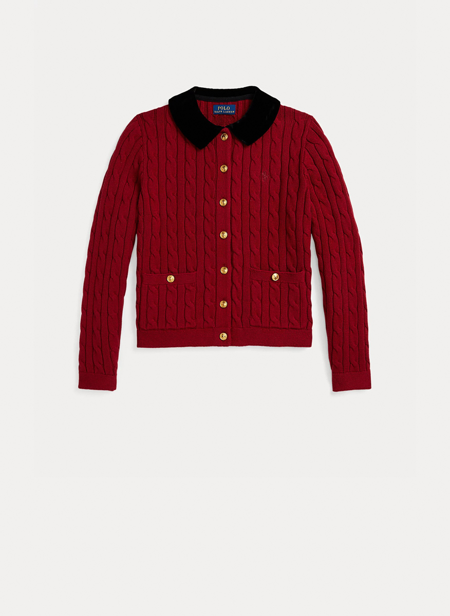Ralph Lauren Kids 7-14 cardigan with velvet details4