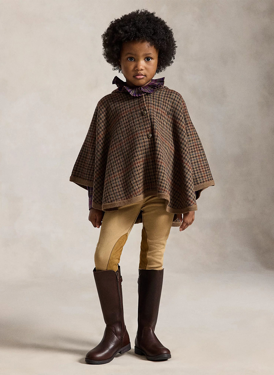 Клин с детайли от велур Ralph Lauren Kids 2-7