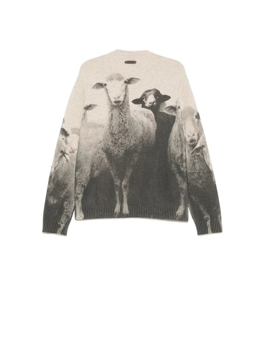 Пуловер с коприна 'sheep-print' Moschino