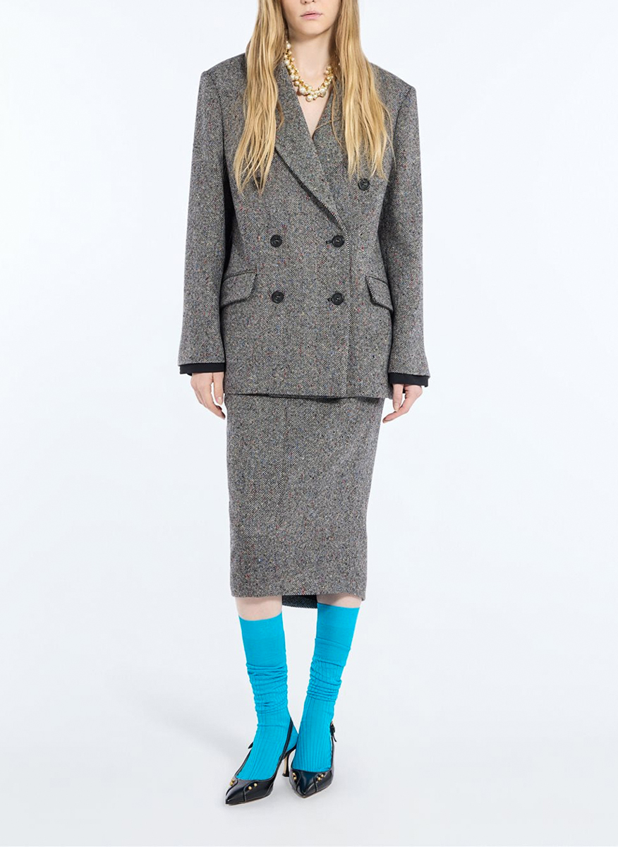No21 tweed midi skirt