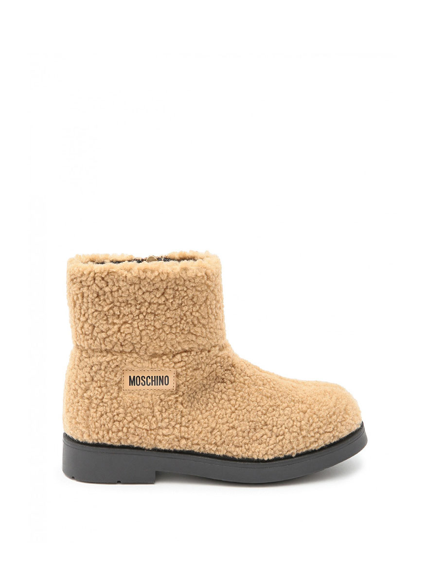 Moschino Kids faux-shearling boots