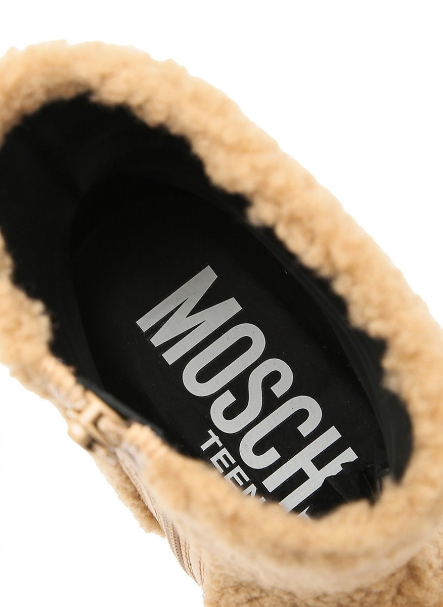 Moschino Kids faux-shearling boots