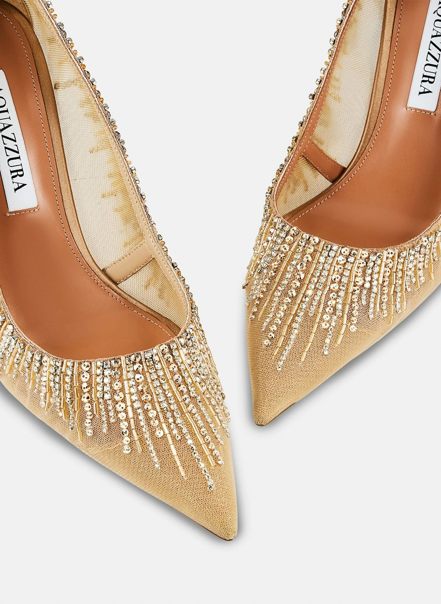 Обувки на ток с декоративни кристали 'Soft Sky' Aquazzura4