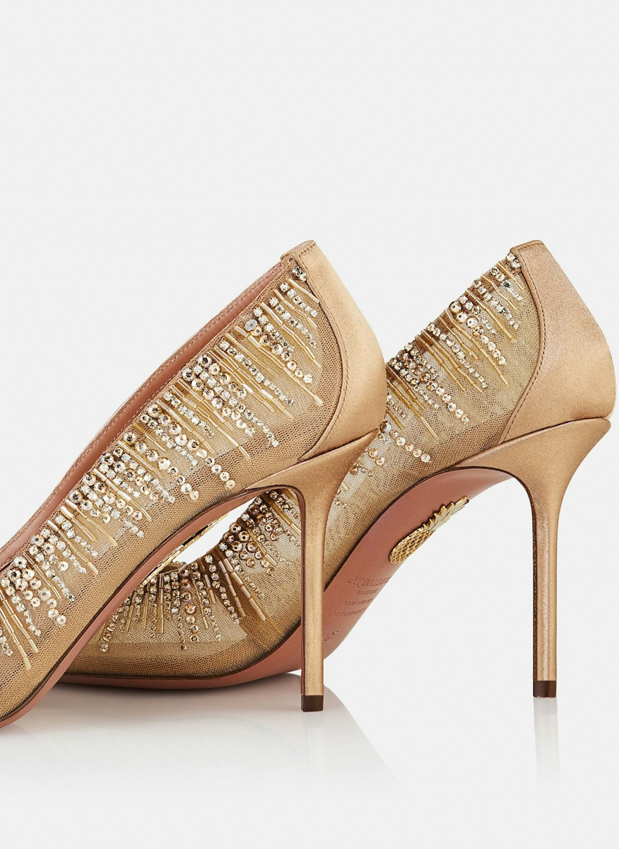 Обувки на ток с декоративни кристали 'Soft Sky' Aquazzura3