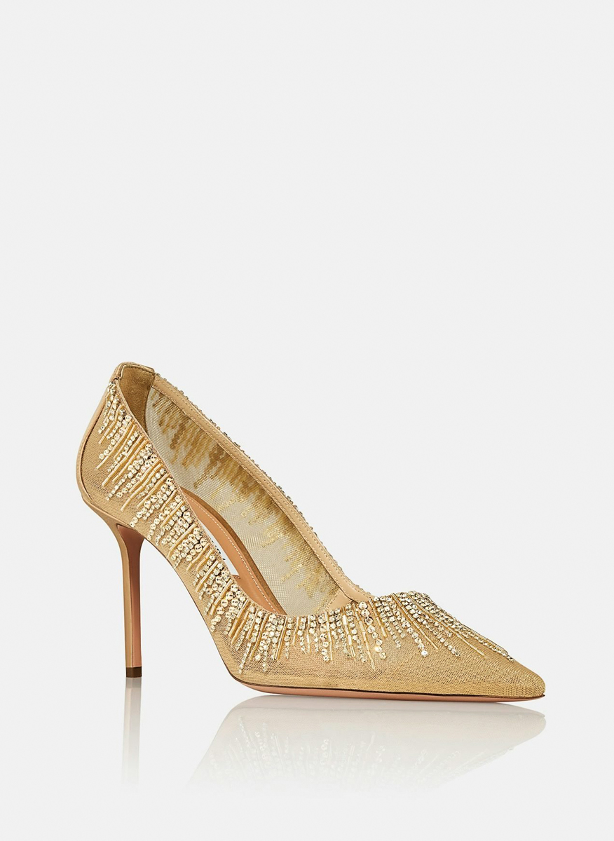 Обувки на ток с декоративни кристали 'Soft Sky' Aquazzura2