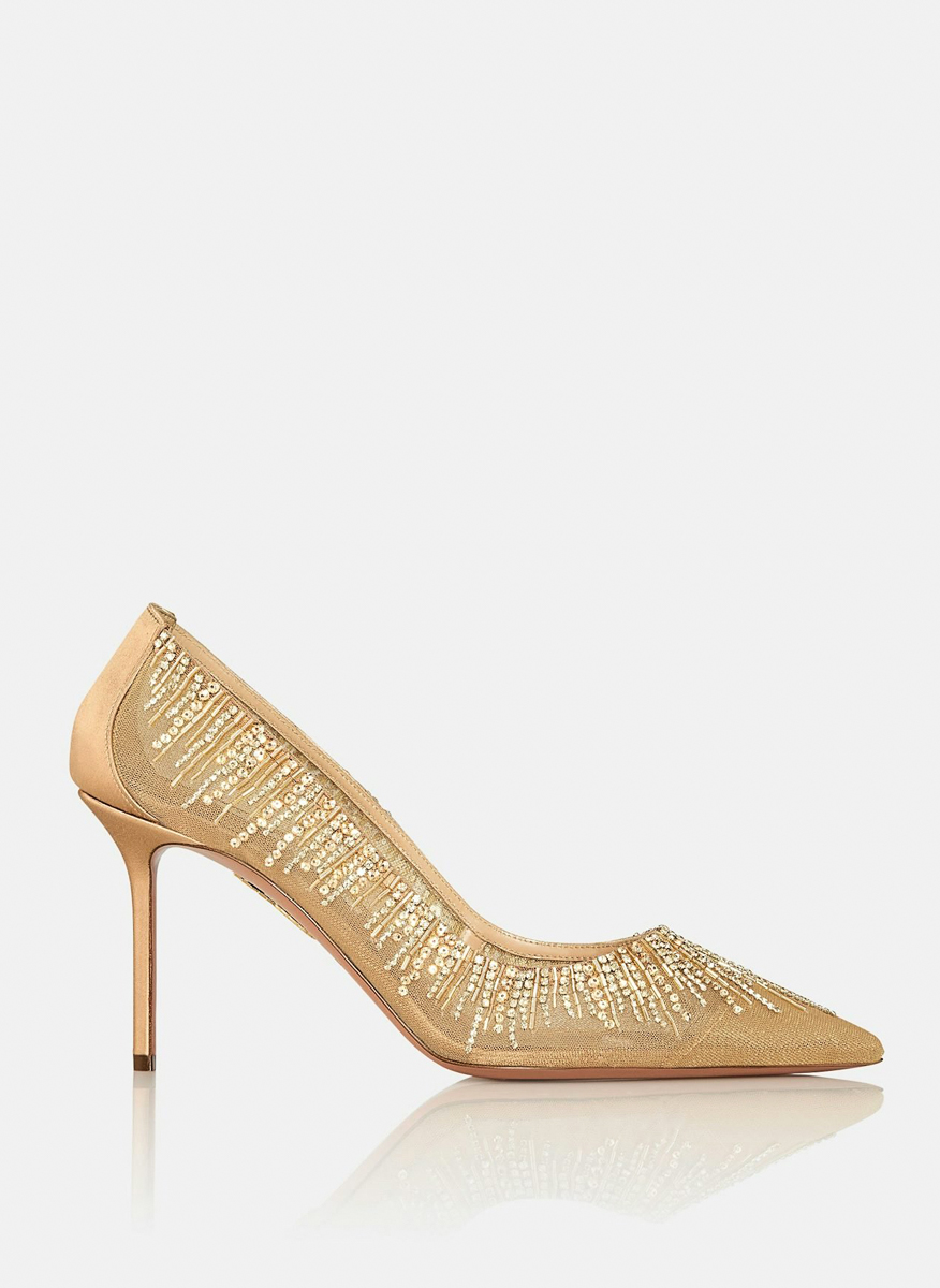 Обувки на ток с декоративни кристали 'Soft Sky' Aquazzura1