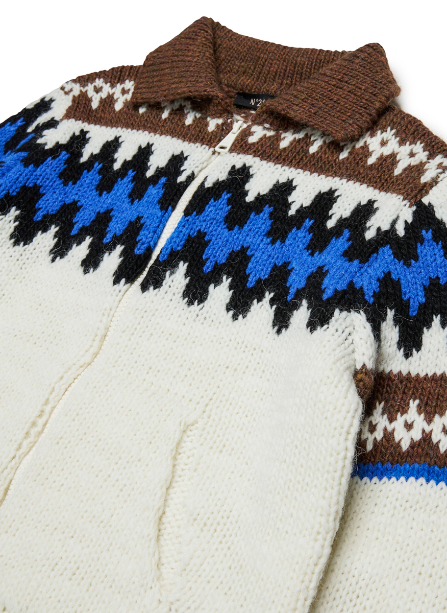 Nº21 Kids jacquard cardigan